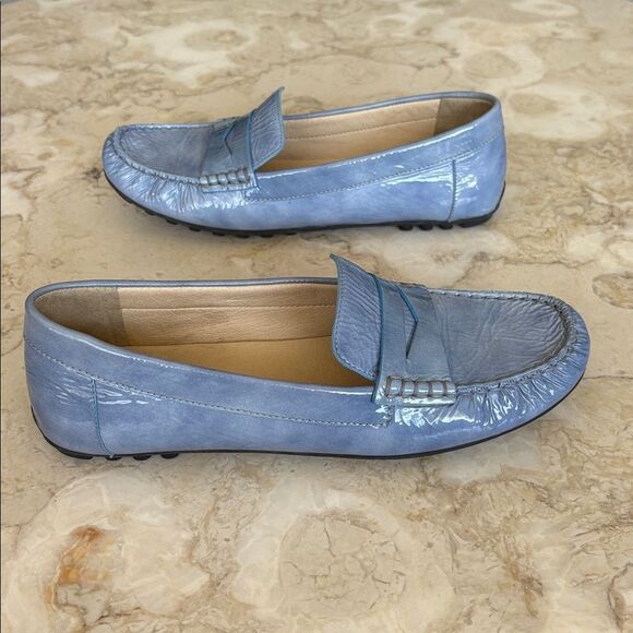 GEOX Blue Patent Leather Driving Loafers - Picture 4 of 11